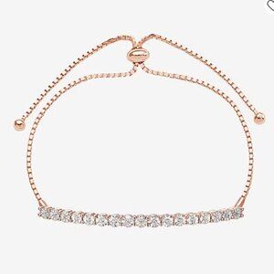 Diamond Bolo Bracelet (1/10 ct. t.w.) |  14k Rose Gold-Plated Sterling Silver